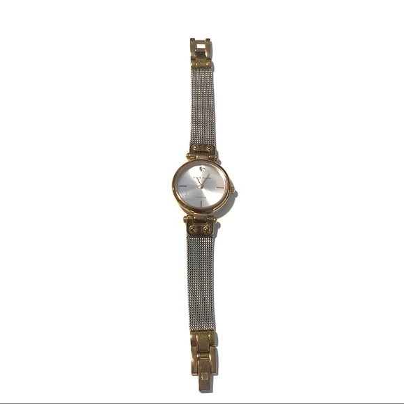 Ladies Anne Klein Two Tone Silver Mesh Watch Exc. - Picture 2 of 6
